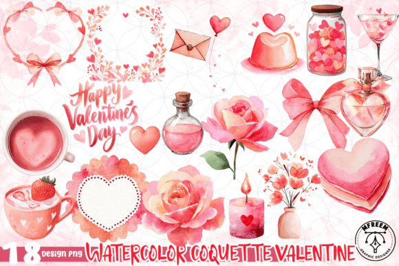 Download Watercolor Coquette Valentine PNG - Coquette valentine png Collection